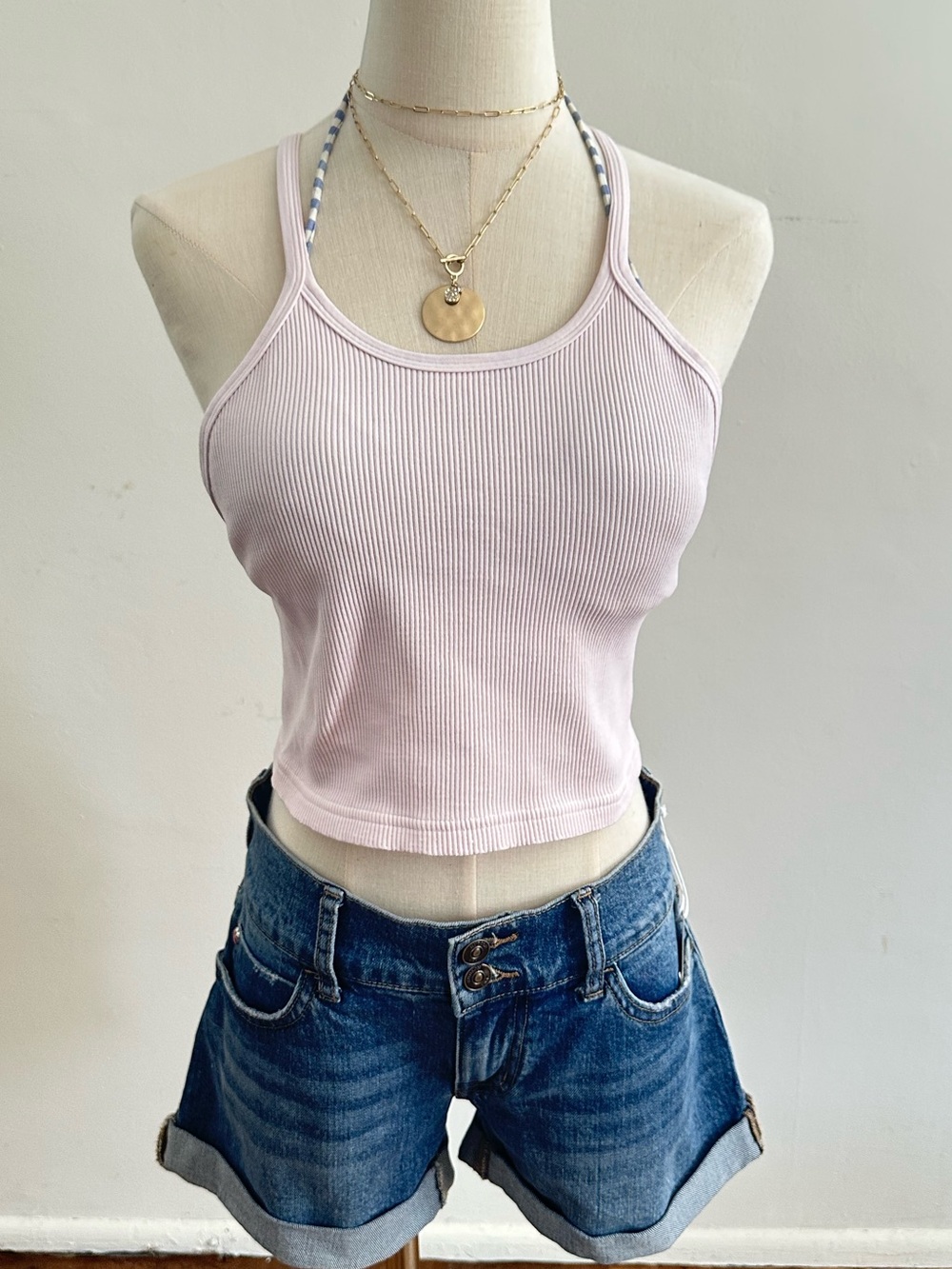 Free People Movement Pink Ribbed Cropped Racerback Tank Top XL